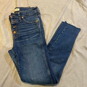 10" High-Rise Skinny Crop Jeans: Button-Front Sz 27